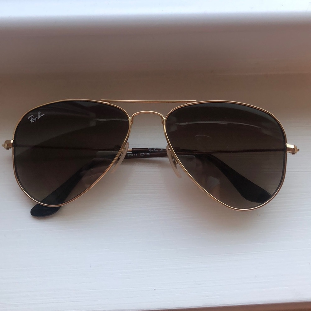 gold jr ray ban aviator sunglasses